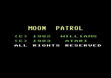 Moon Patrol title screen for Commodore 64